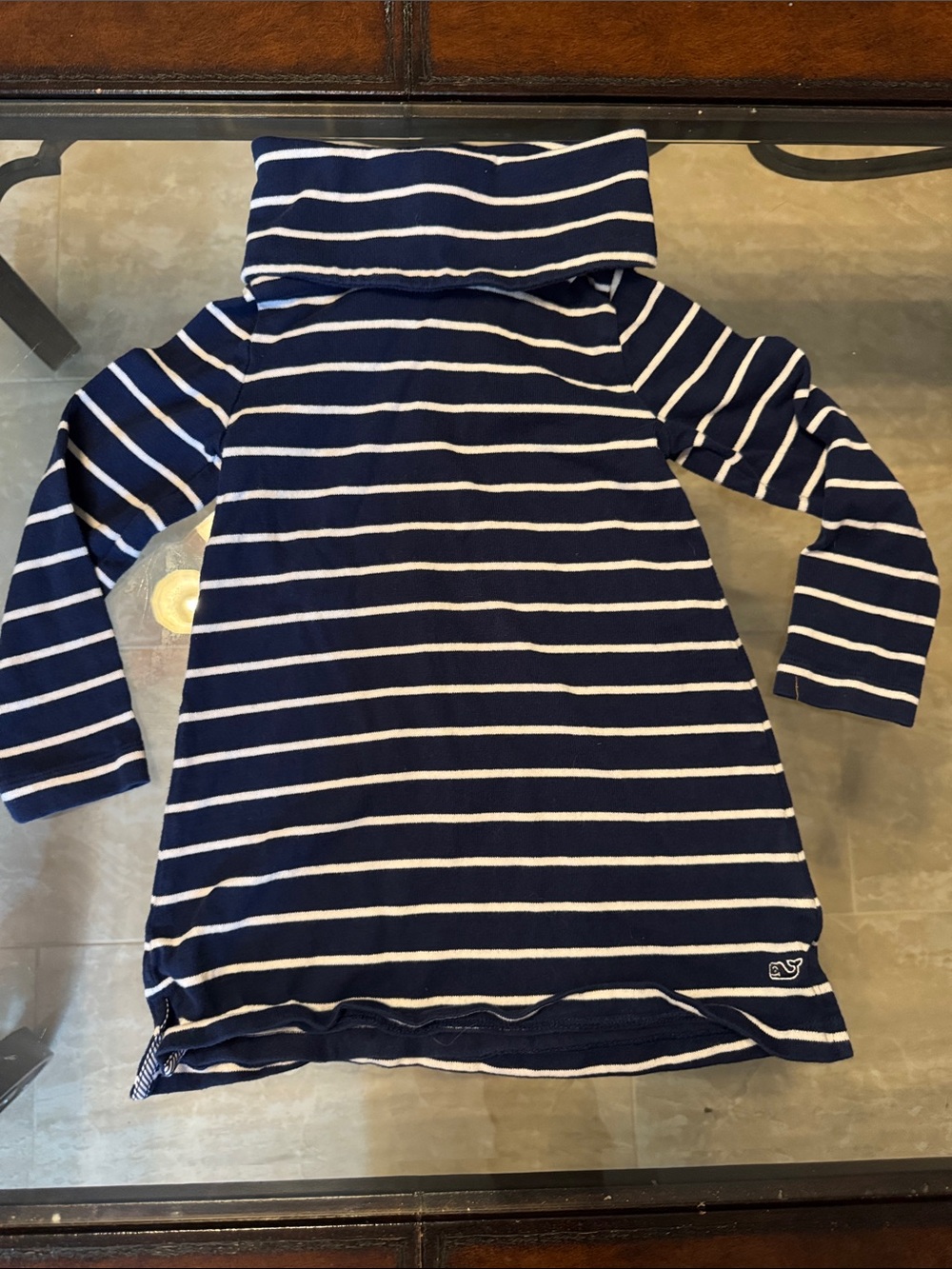 Vineyard Vines Girls Navy & White Striped Knit Top
